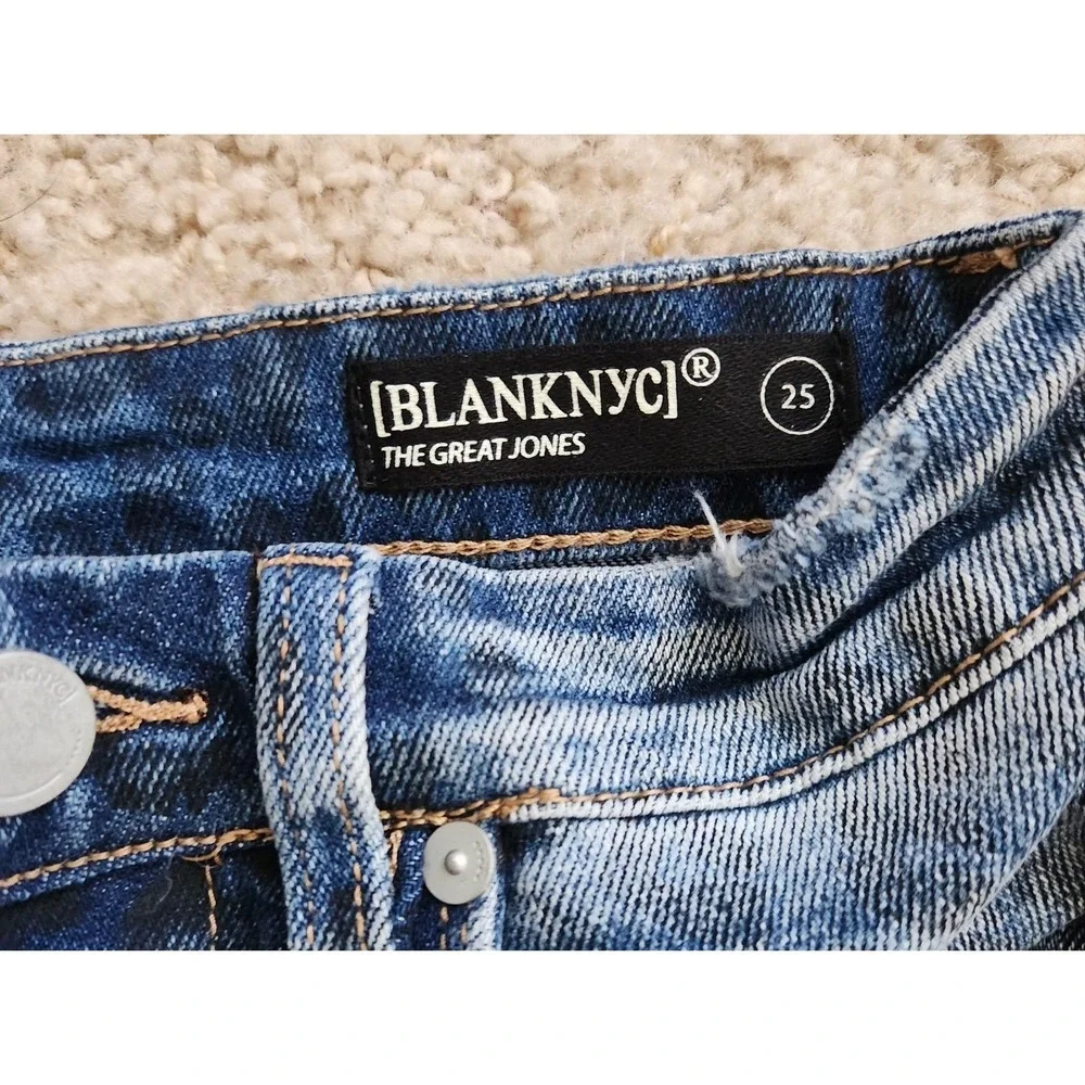NWT BlankNYC The Great Jones‎ High Rise Skinny Jeans Blue Leopard Print 25